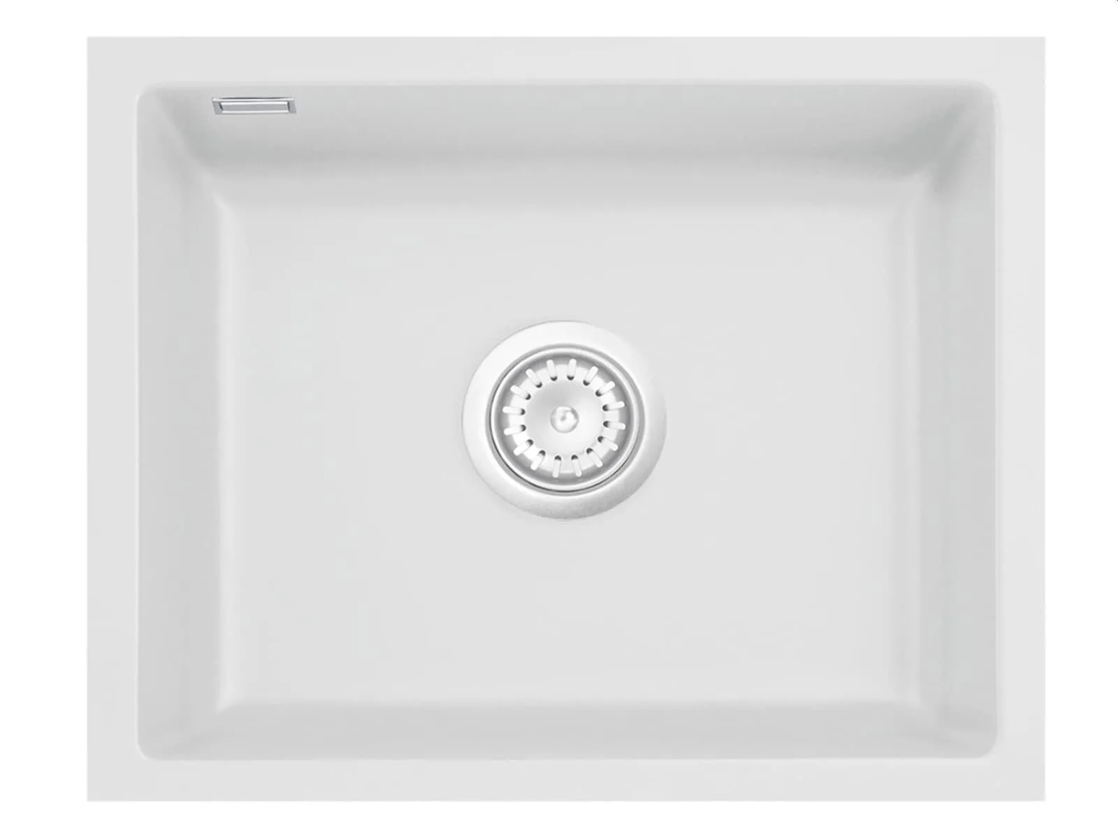 Systemceram Mera 50 U Satin, zlewozmywak ceramiczny, korek manualny