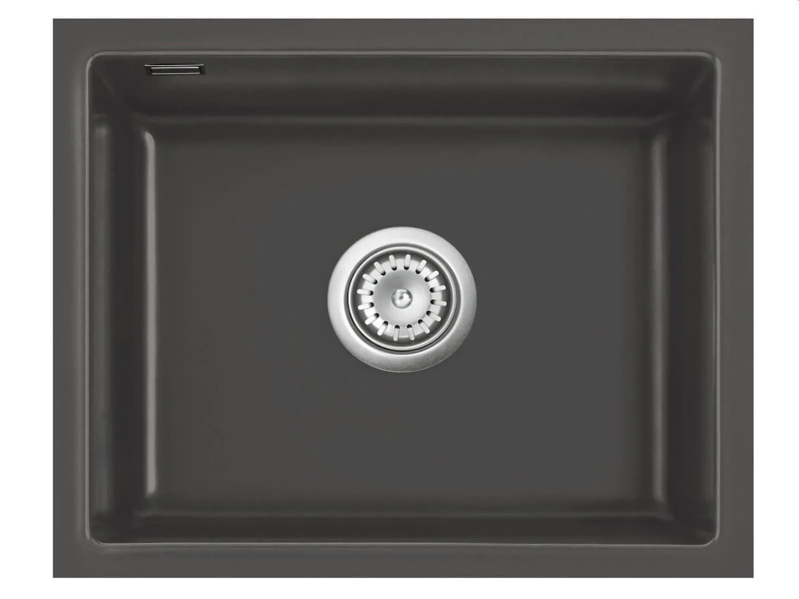 Systemceram Mera 50 U Schiefer, zlewozmywak ceramiczny, korek manualny