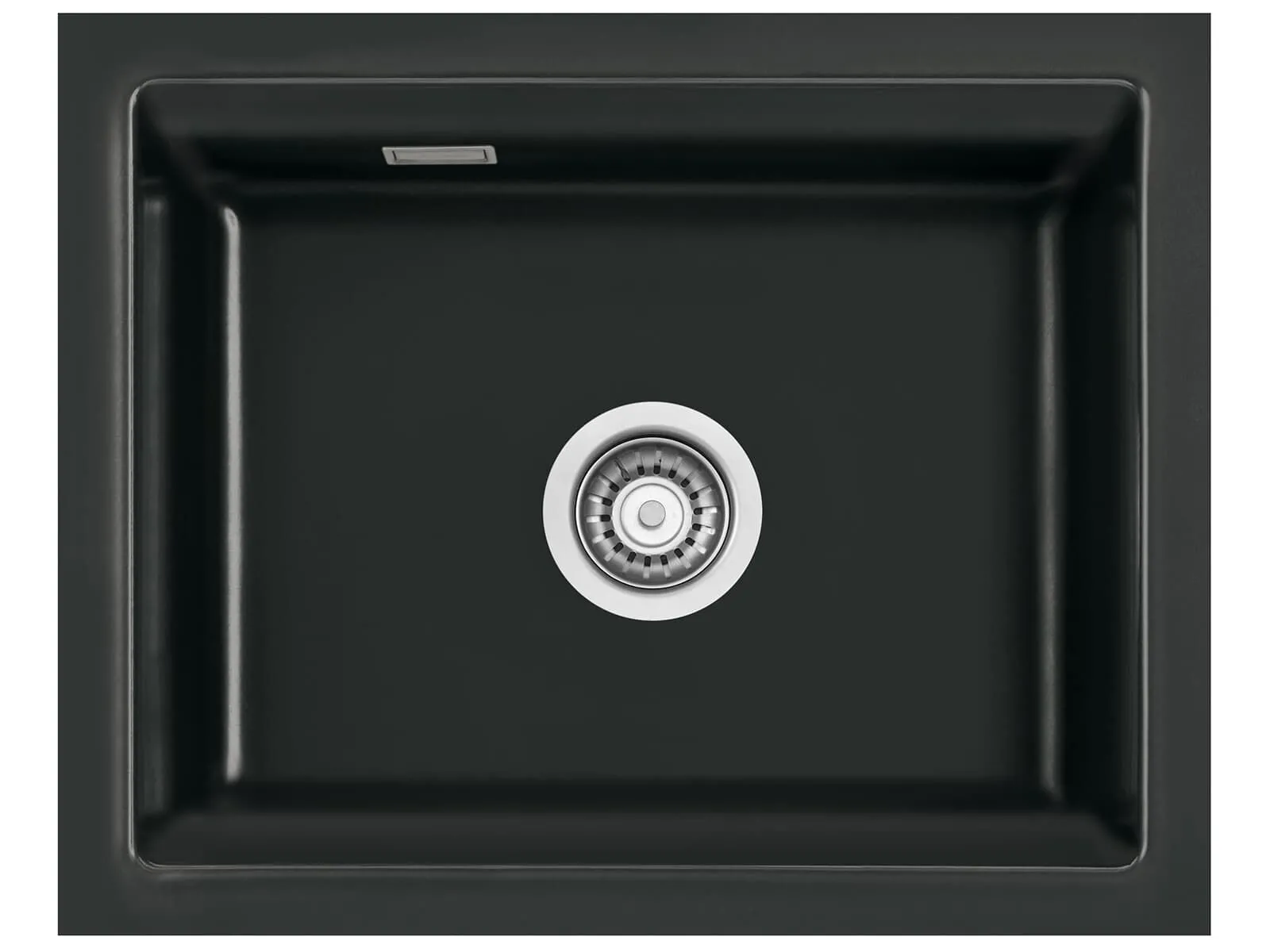 Systemceram Kara 50 U Nero, zlewozmywak ceramiczny, korek manualny