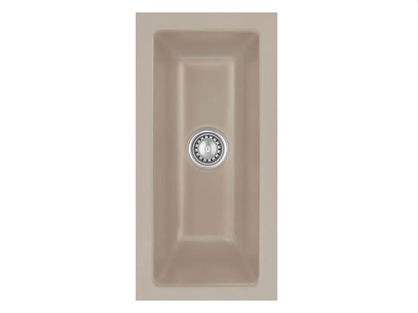 Systemceram Mera 16 U Fango, zlewozmywak ceramiczny, korek manualny