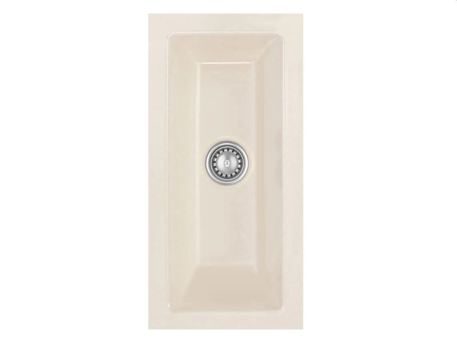 Systemceram Mera 16 U Magnolia, zlewozmywak ceramiczny, korek manualny