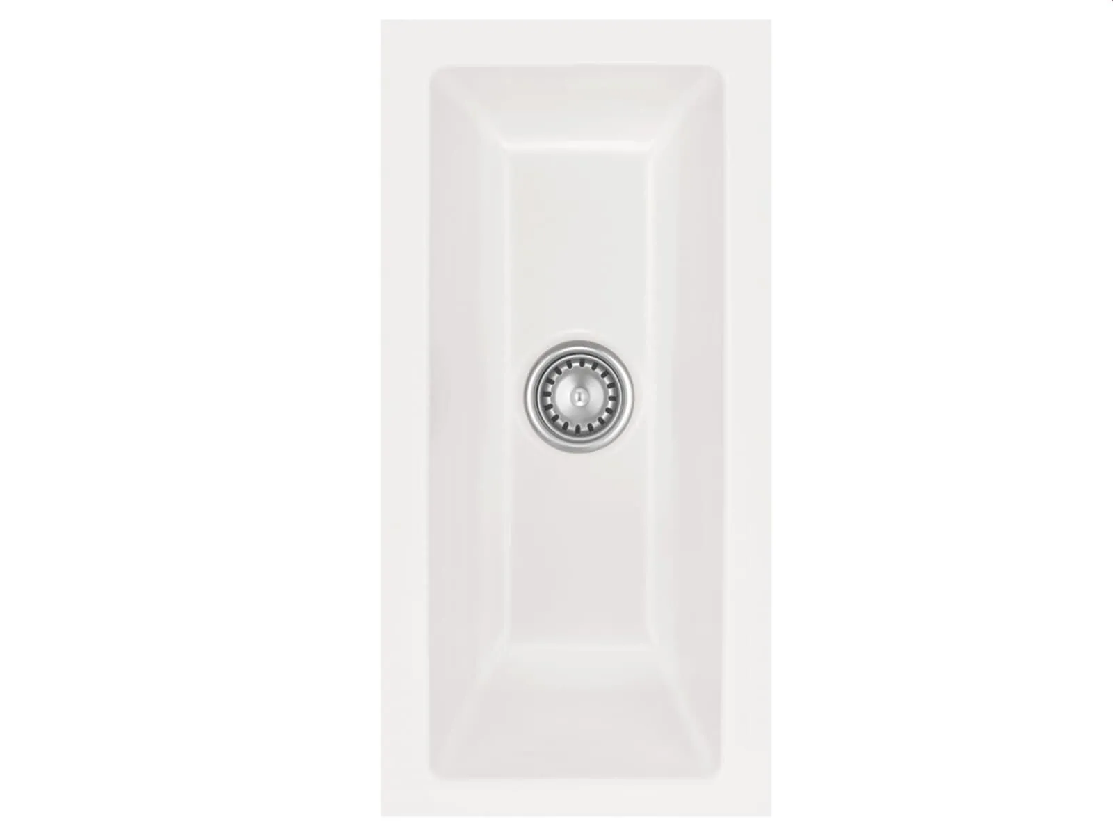 Systemceram Mera 16 U Polar, zlewozmywak ceramiczny, korek manualny