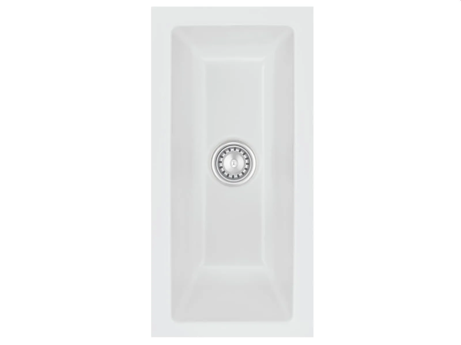 Systemceram Mera 16 U Satin, zlewozmywak ceramiczny, korek manualny