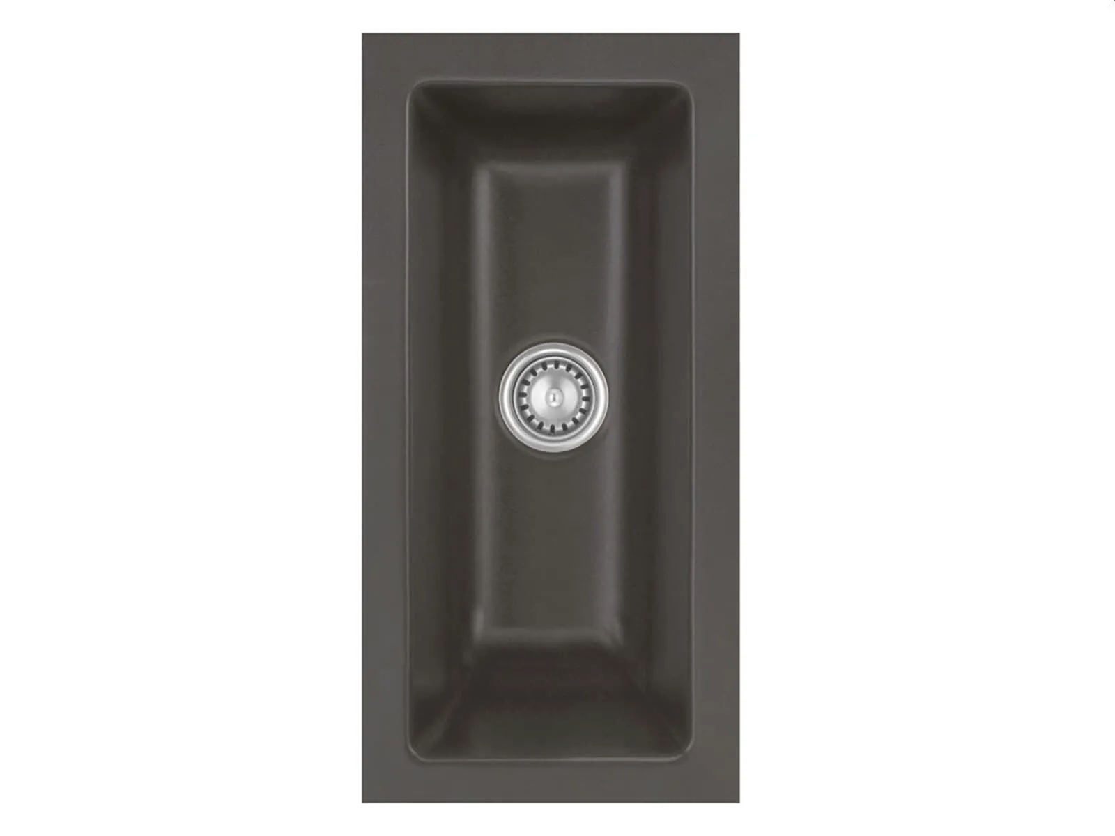 Systemceram Mera 16 U Schiefer, zlewozmywak ceramiczny, korek manualny