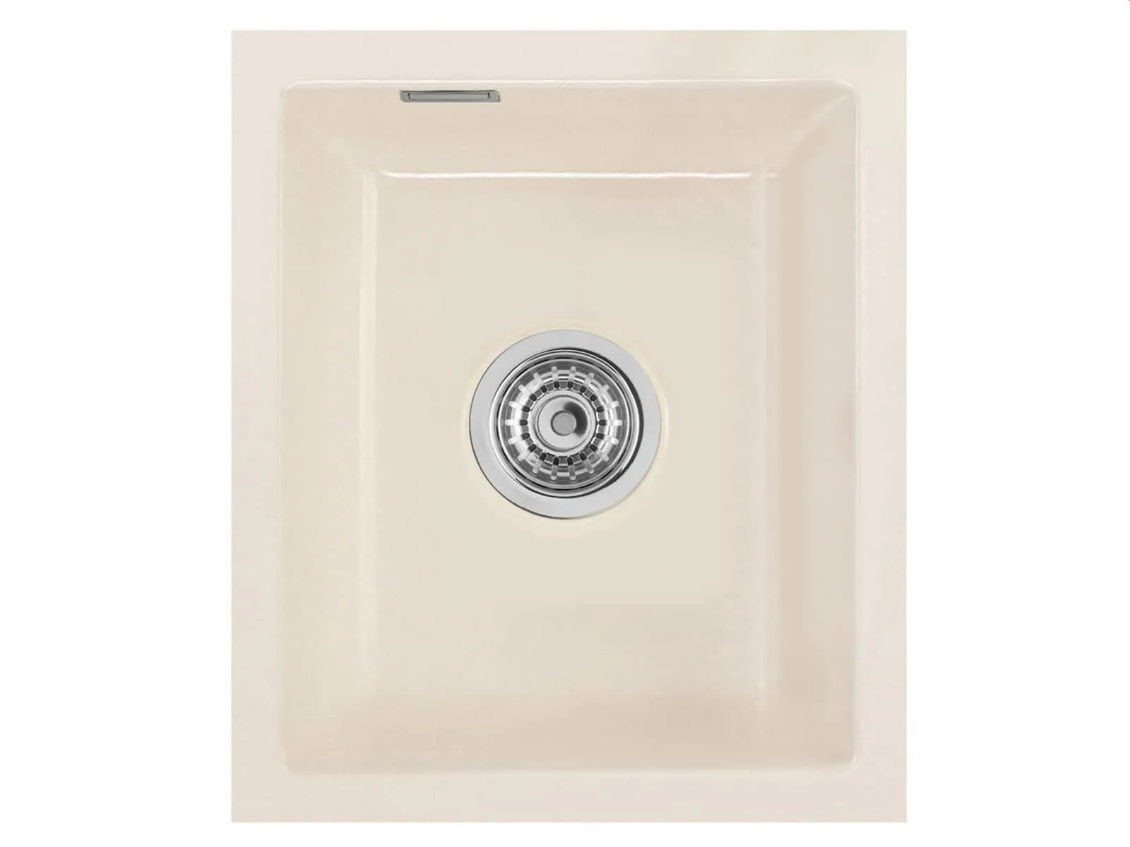 Systemceram Mera 32 U Magnolia, zlewozmywak ceramiczny, korek manualny