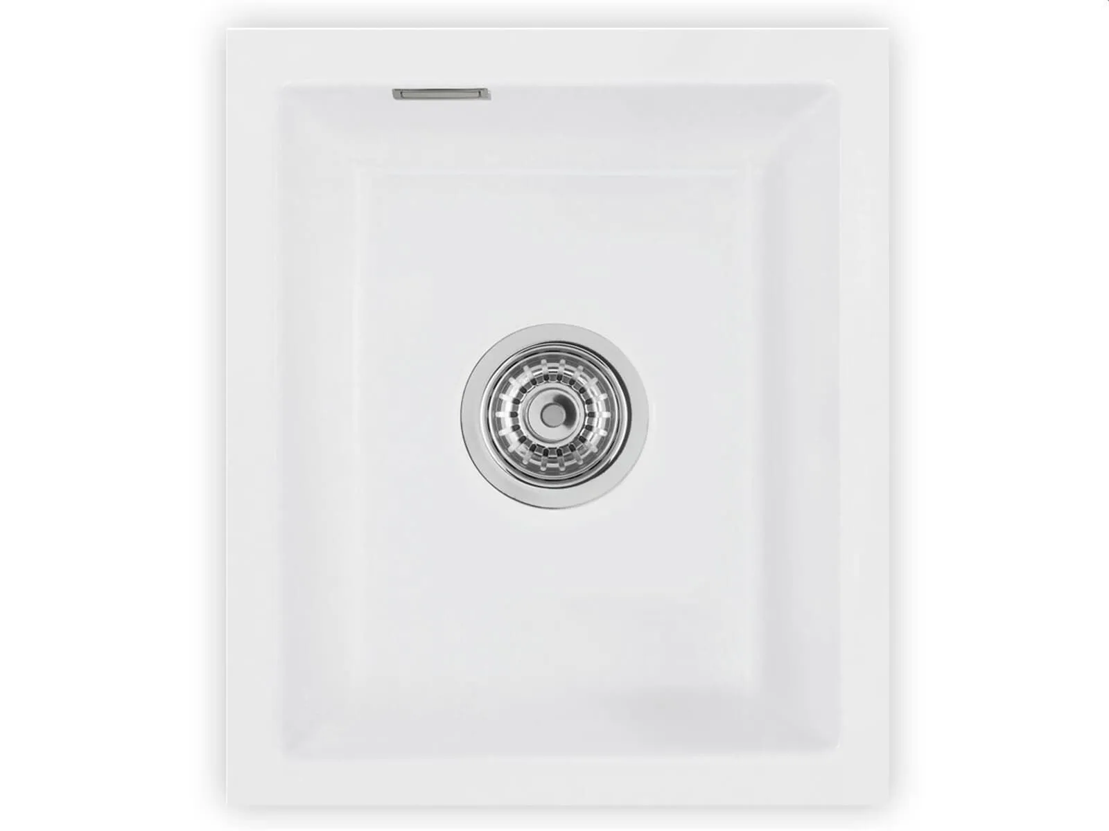 Systemceram Mera 32 U Polar, zlewozmywak ceramiczny, korek manualny