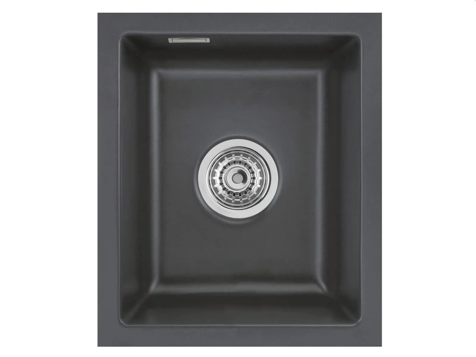 Systemceram Mera 32 U Schiefer, zlewozmywak ceramiczny, korek manualny