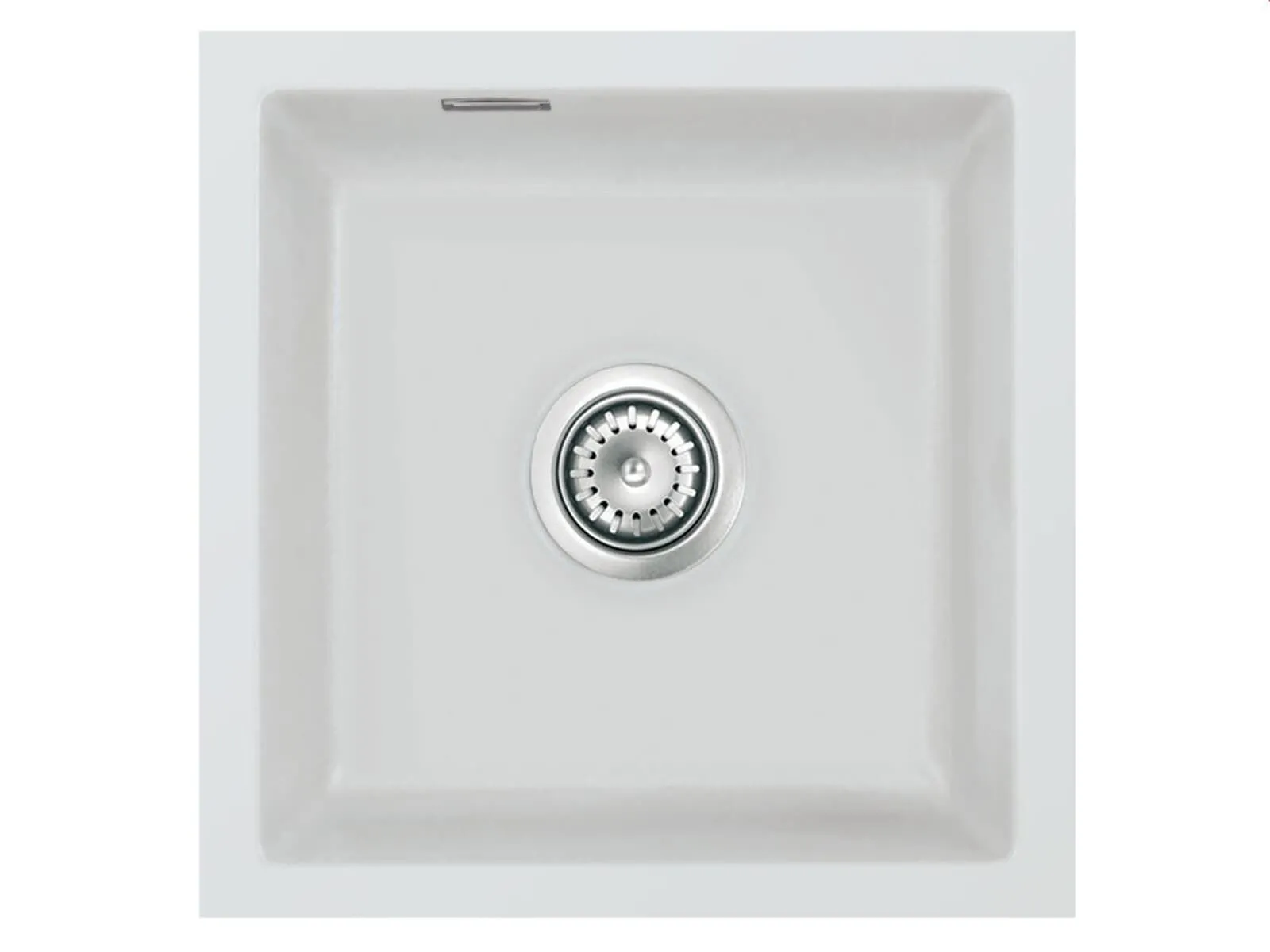 Systemceram Mera 40 U Alu, zlewozmywak ceramiczny, korek manualny