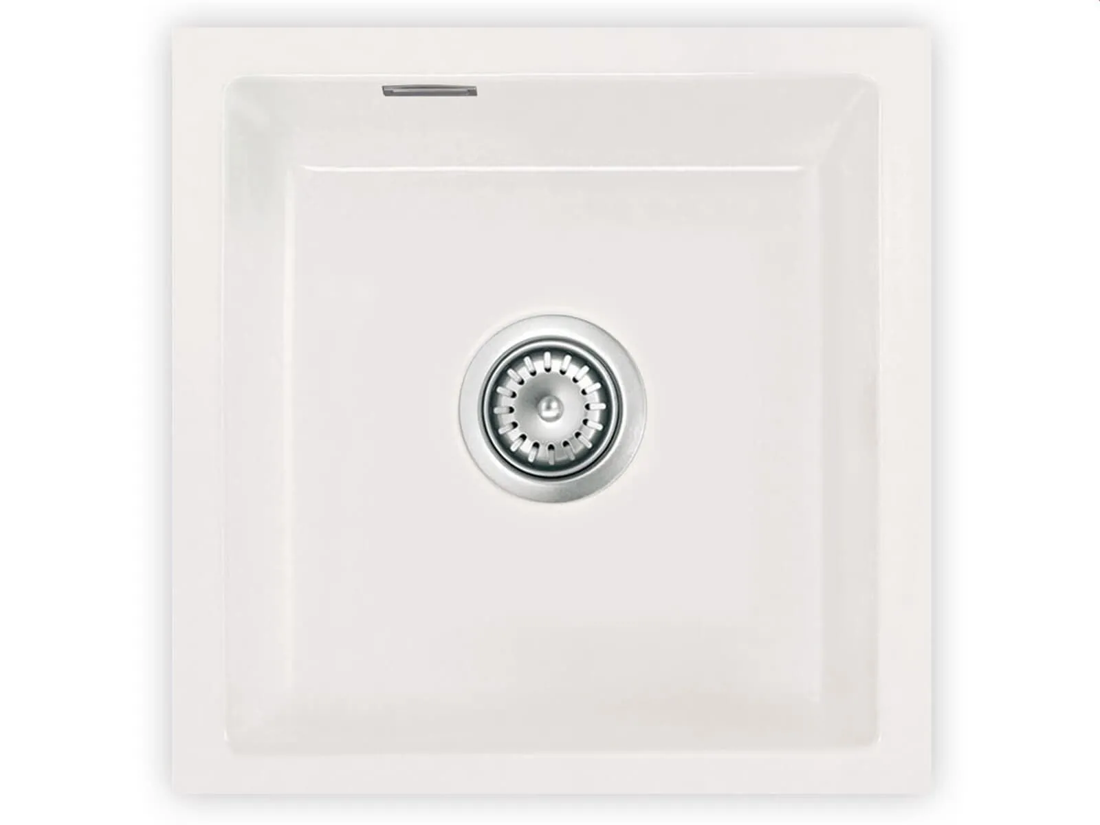 Systemceram Mera 40 U Gronland, zlewozmywak ceramiczny, korek manualny