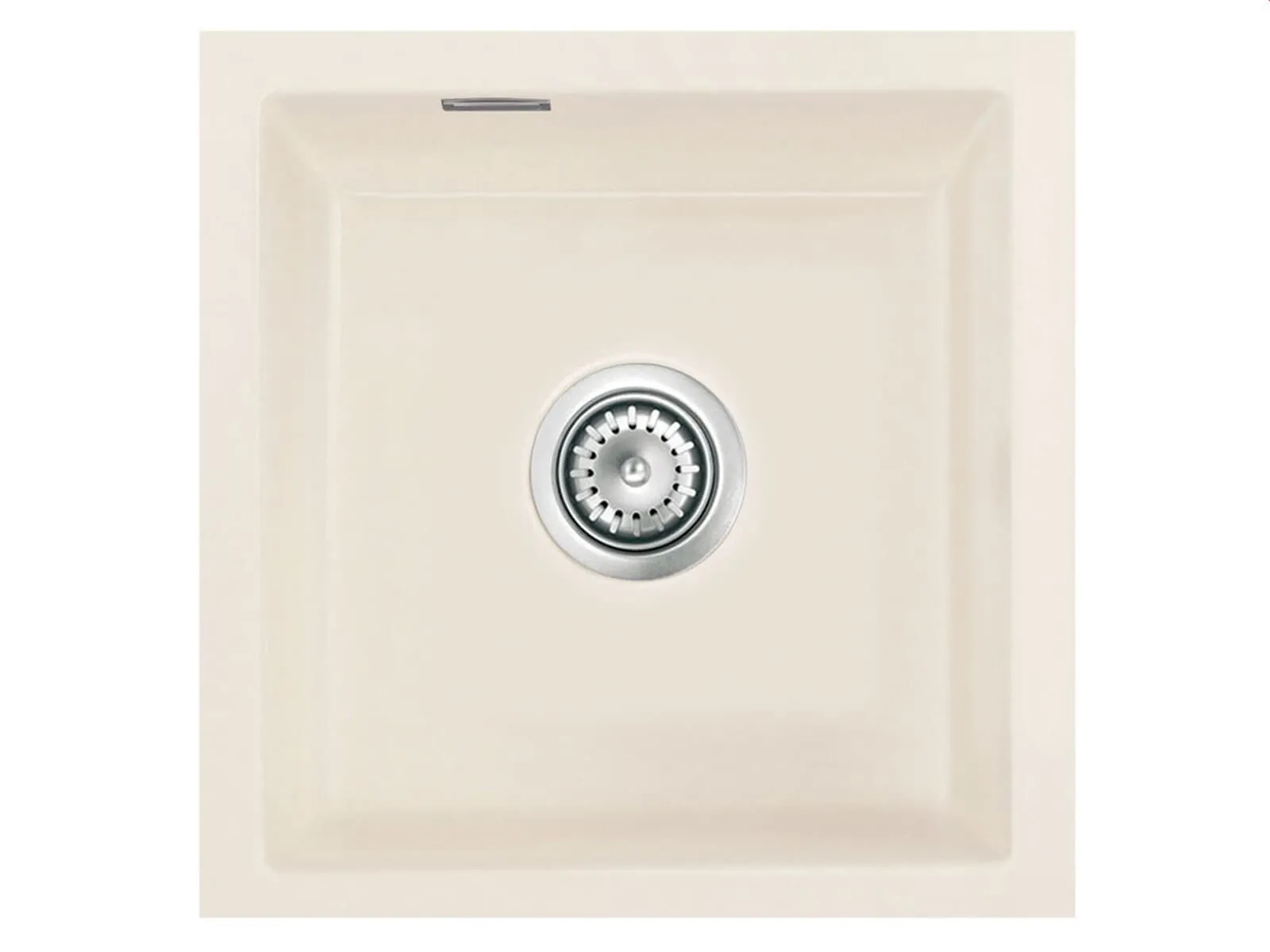 Systemceram Mera 40 U Jasmin, zlewozmywak ceramiczny, korek manualny