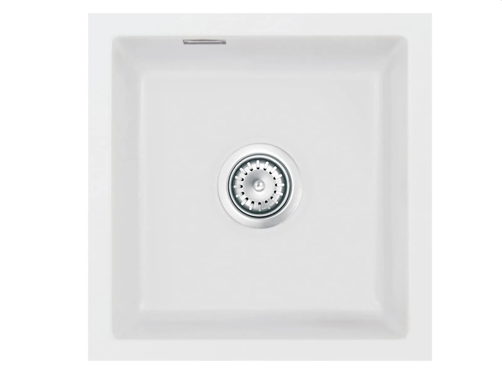 Systemceram Mera 40 U Satin, zlewozmywak ceramiczny, korek manualny