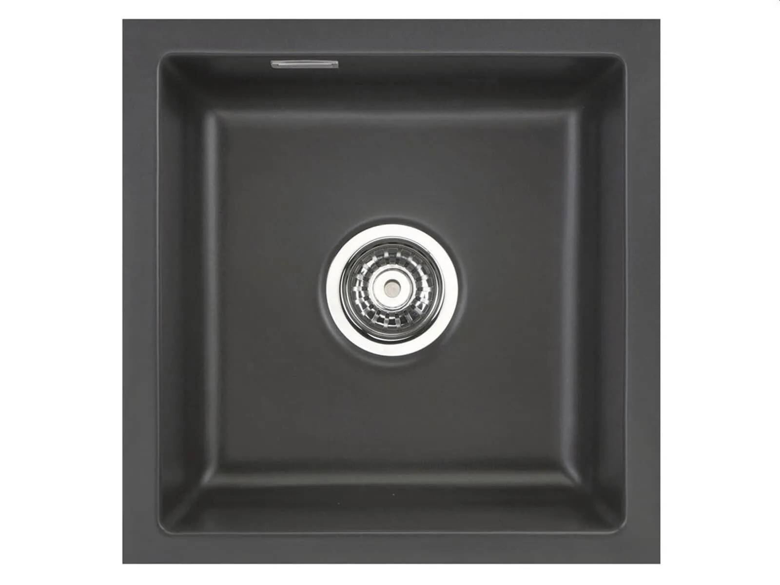 Systemceram Mera 40 U Schiefer, zlewozmywak ceramiczny, korek manualny