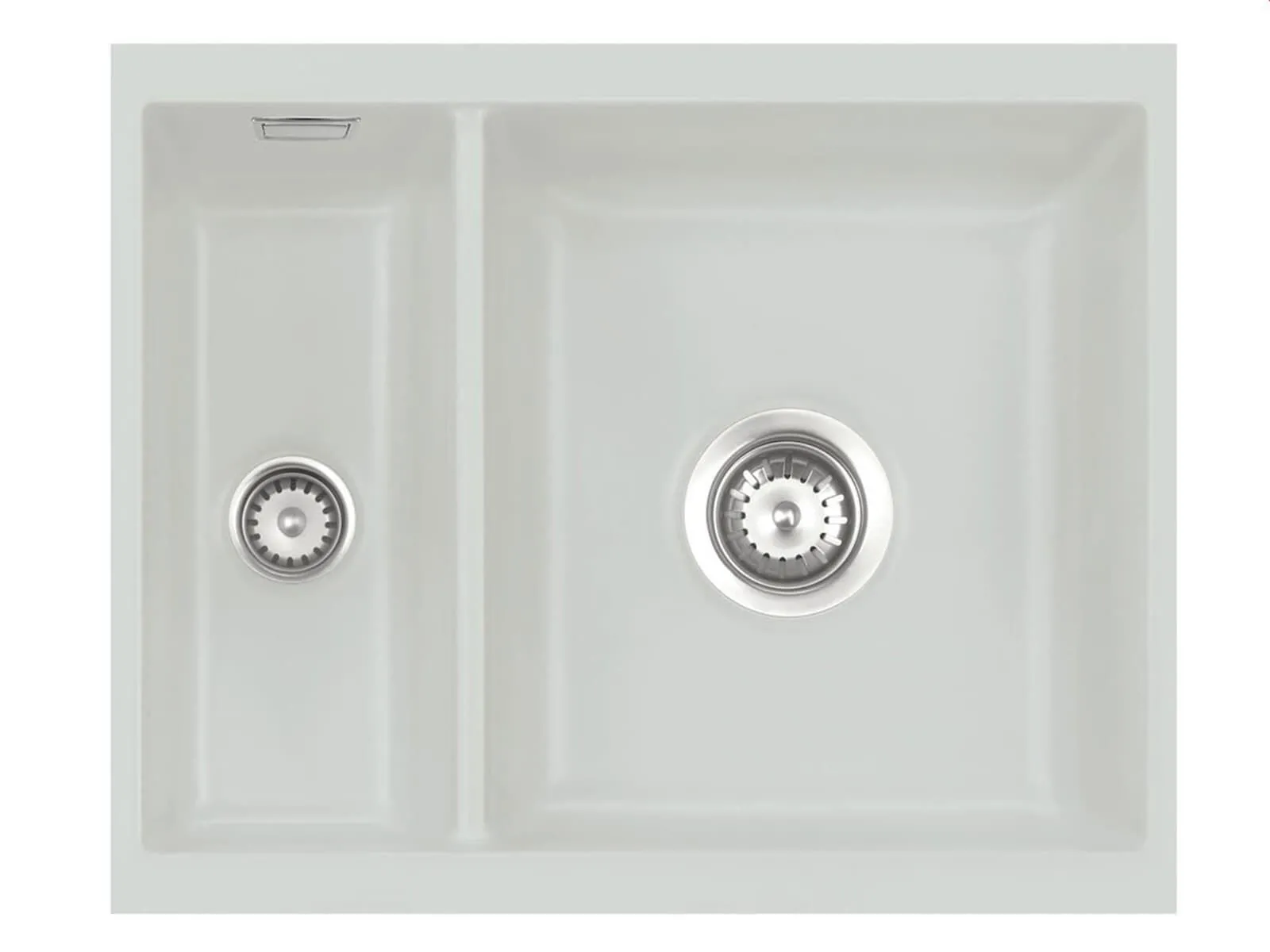 Systemceram Mera 60 U Alu, zlewozmywak ceramiczny, korek manualny