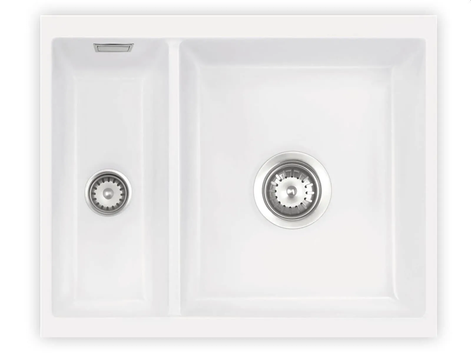 Systemceram Mera 60 U Gronland, zlewozmywak ceramiczny, korek manualny