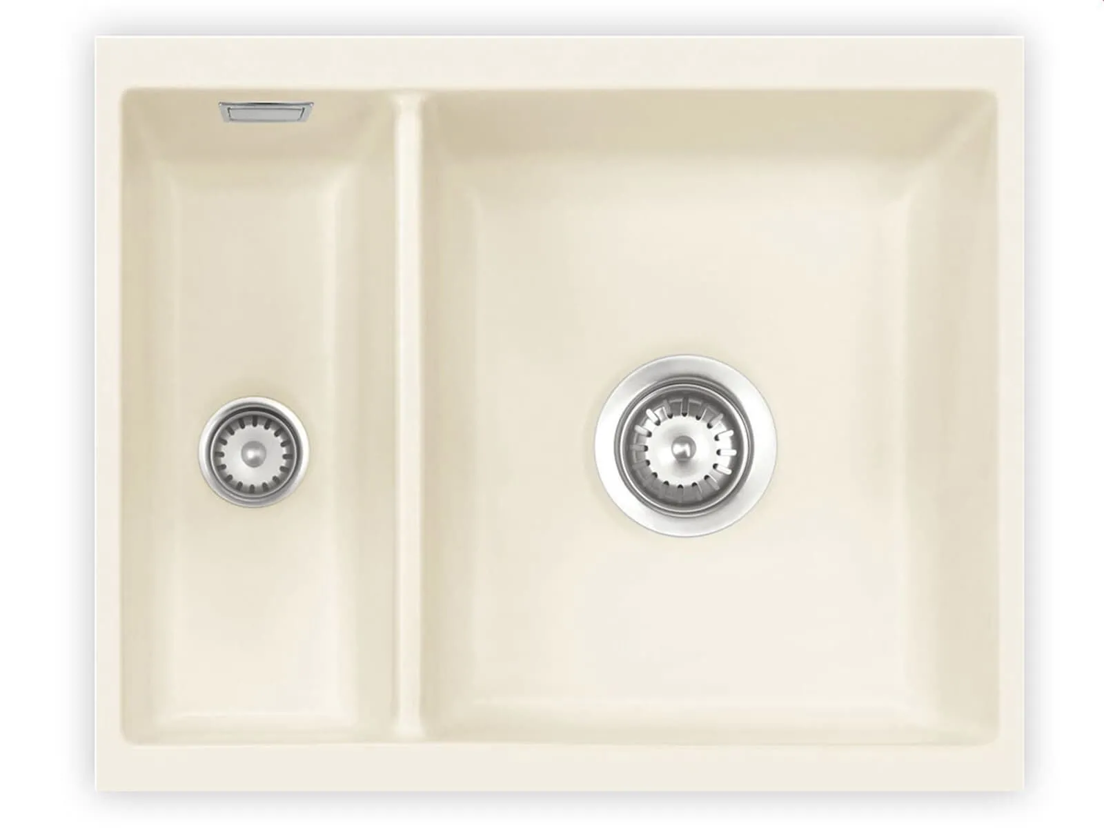 Systemceram Mera 60 U Jasmin, zlewozmywak ceramiczny, korek manualny