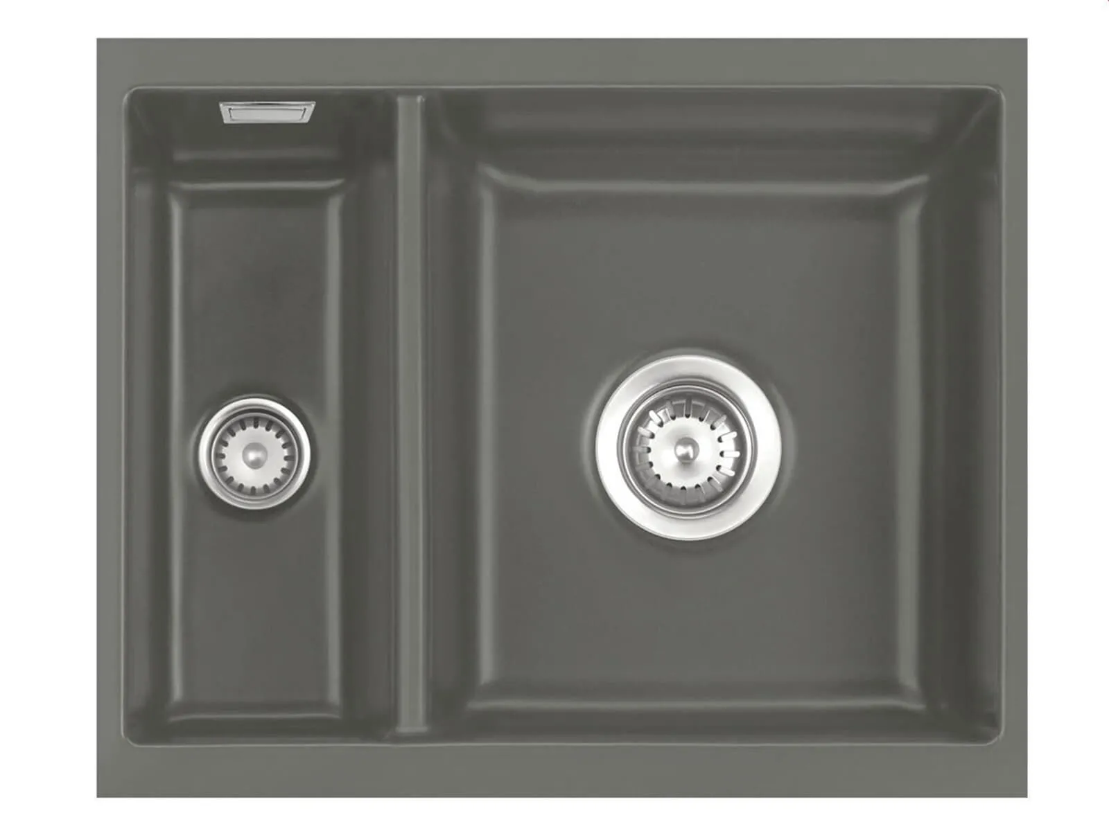 Systemceram Mera 60 U Lava, zlewozmywak ceramiczny, korek manualny