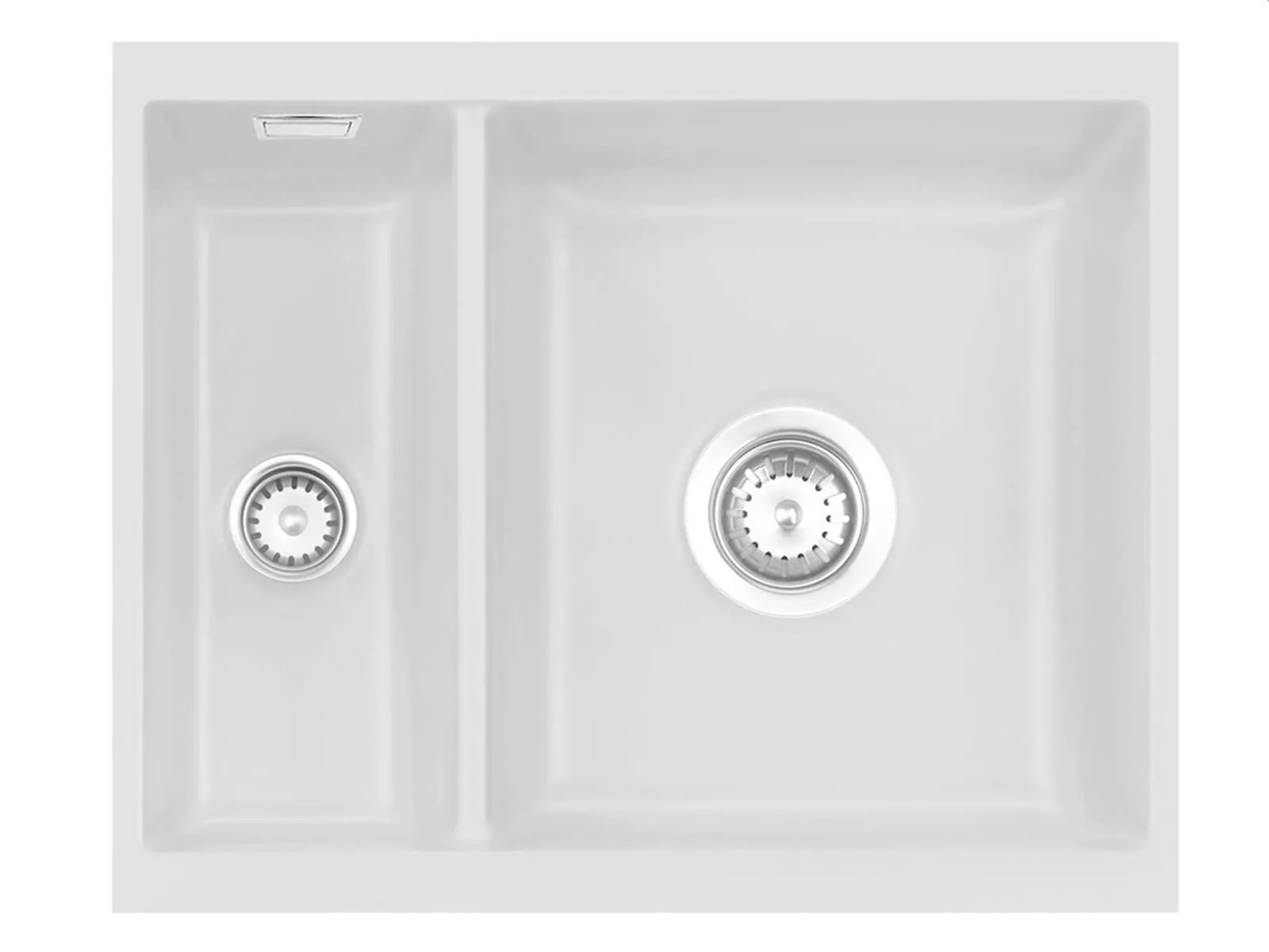 Systemceram Mera 60 U Satin, zlewozmywak ceramiczny, korek manualny