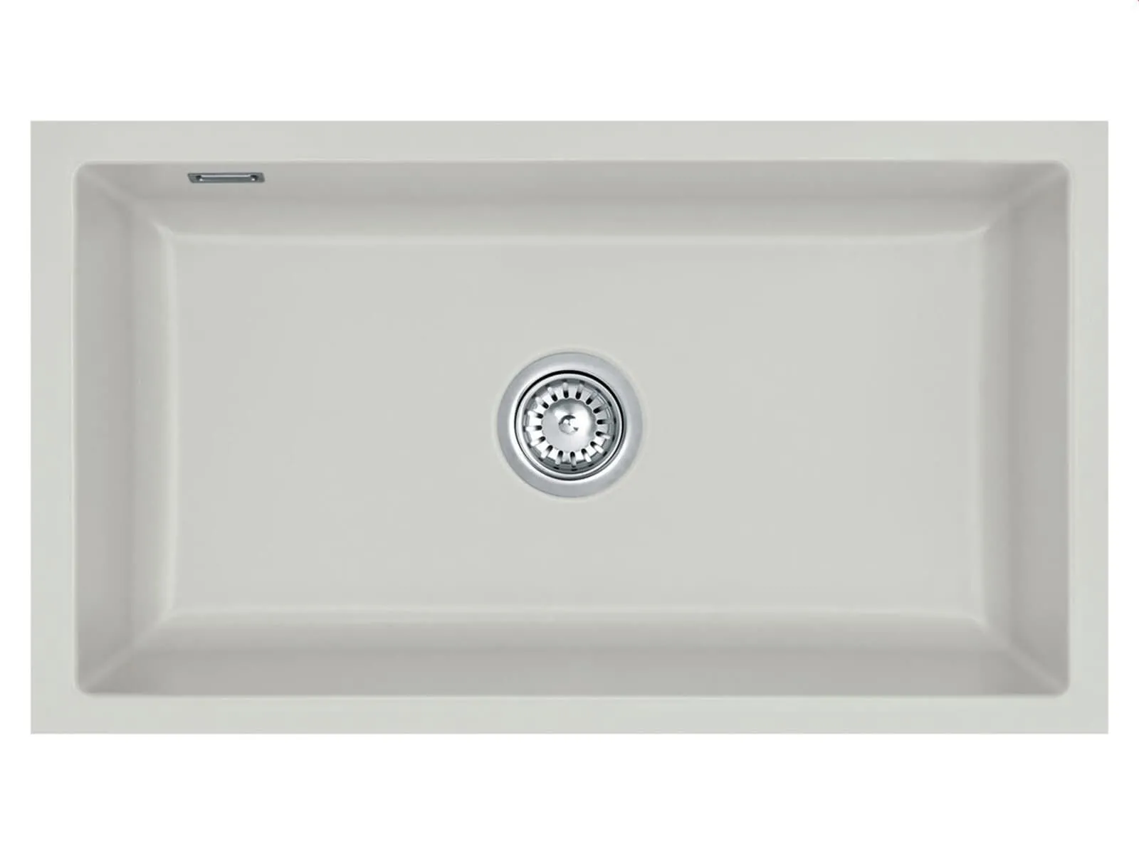 Systemceram Mera 80 U Alu, zlewozmywak ceramiczny, korek manualny