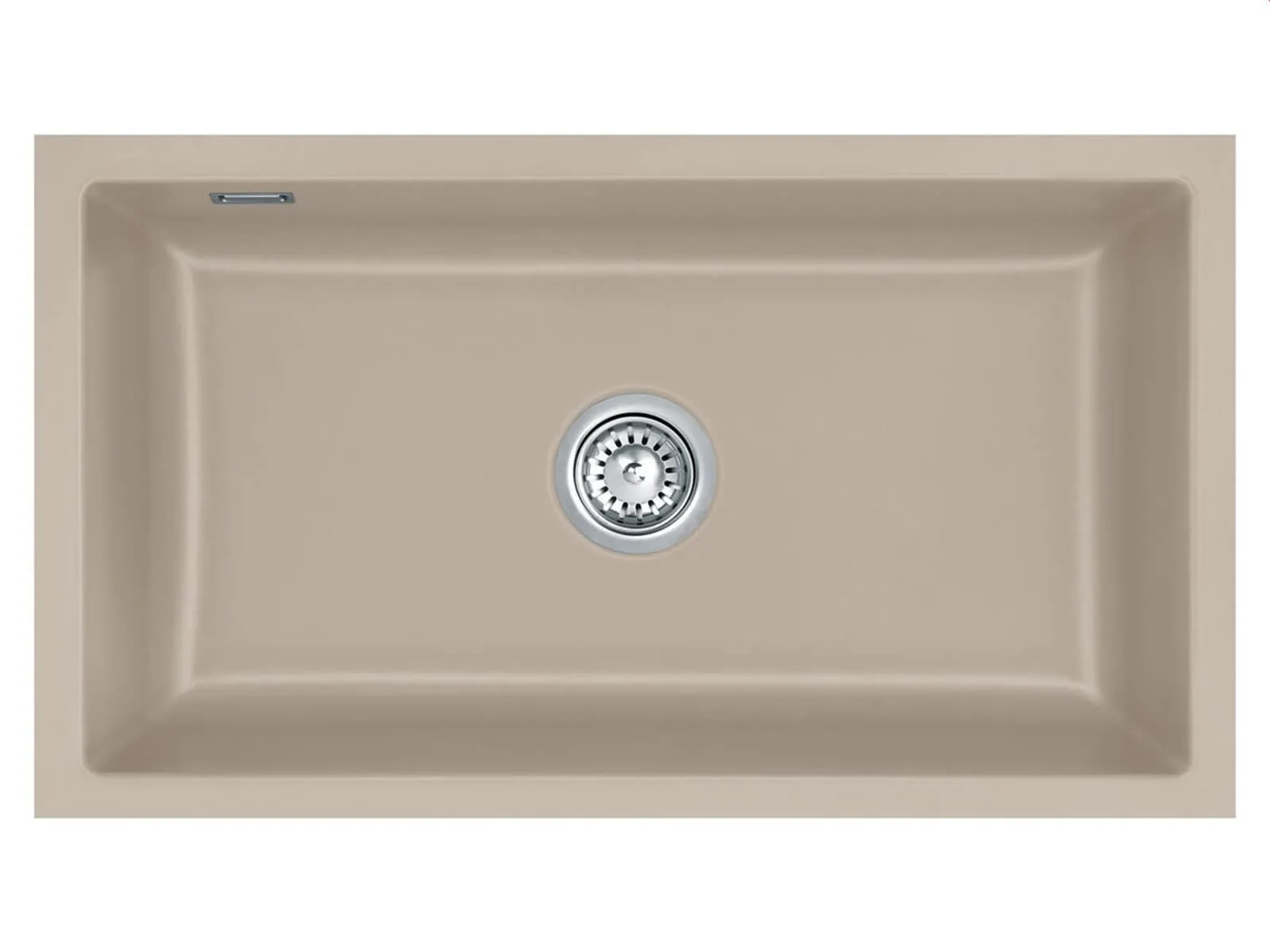 Systemceram Mera 80 U Fango, zlewozmywak ceramiczny, korek manualny