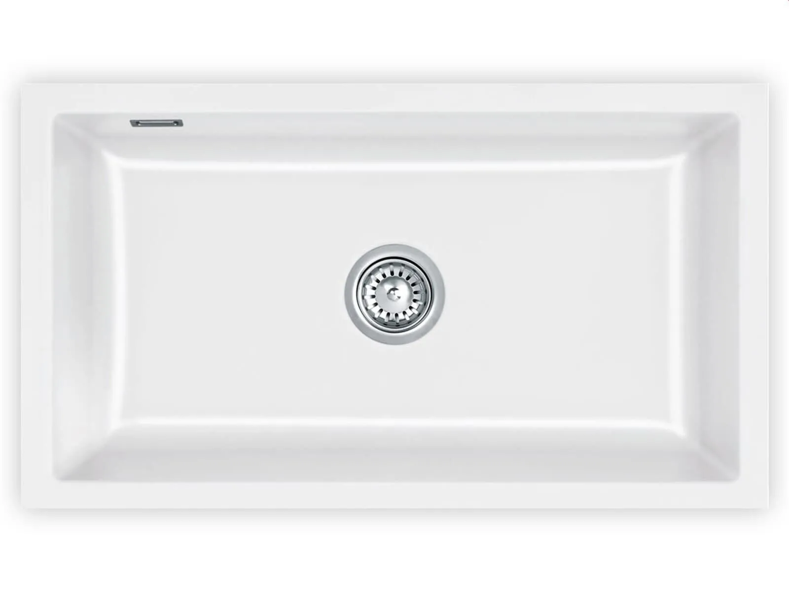 Systemceram Mera 80 U Gronland, zlewozmywak ceramiczny, korek manualny