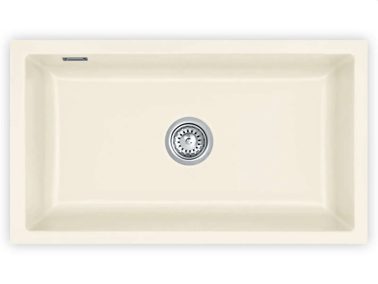 Systemceram Mera 80 U Jasmin, zlewozmywak ceramiczny, korek manualny
