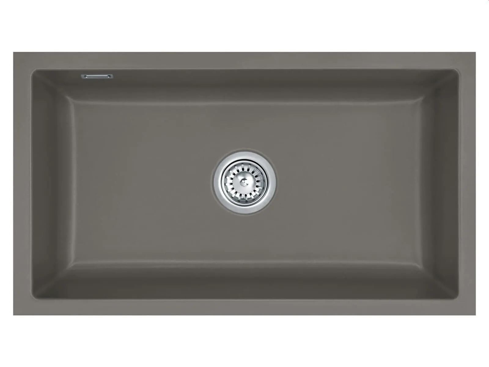 Systemceram Mera 80 U Lava, zlewozmywak ceramiczny, korek manualny