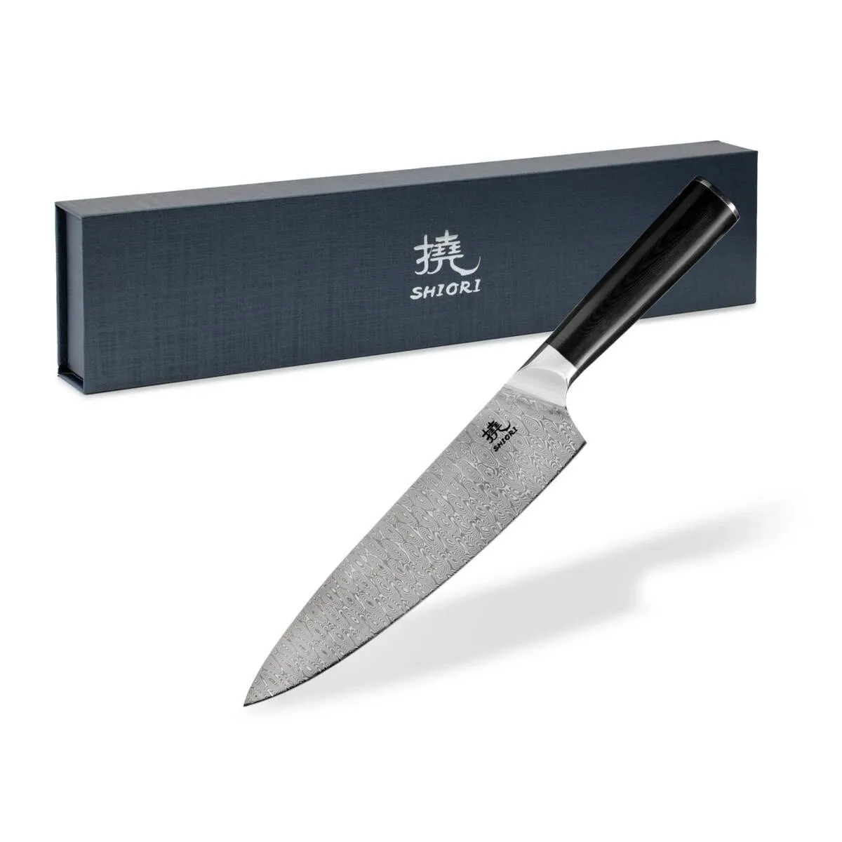 Klasyczny nóż szefa kuchni Shiori 撓 Yasashi-sa Sifu - wielowarstwowa stal damasceńska