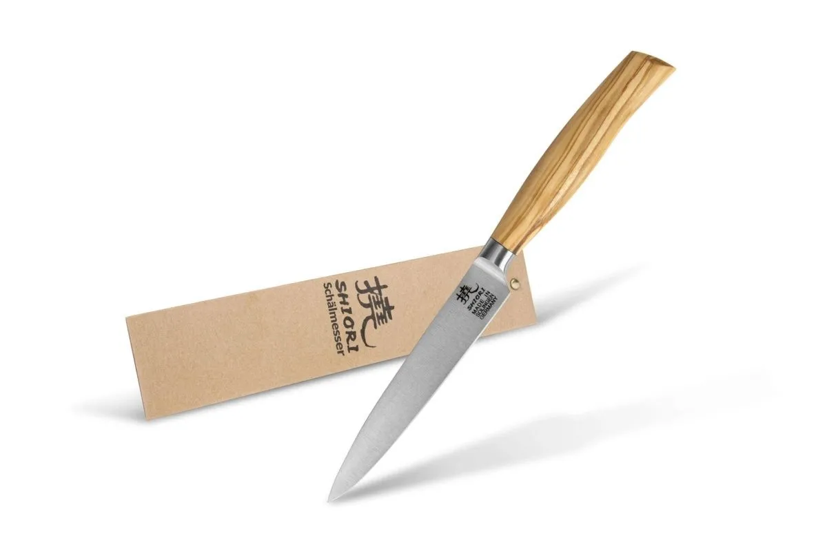Nóż do krojenia małych i średnich produktów Shiori 撓 Orību Murō wielowarstwowa stal damasceńska