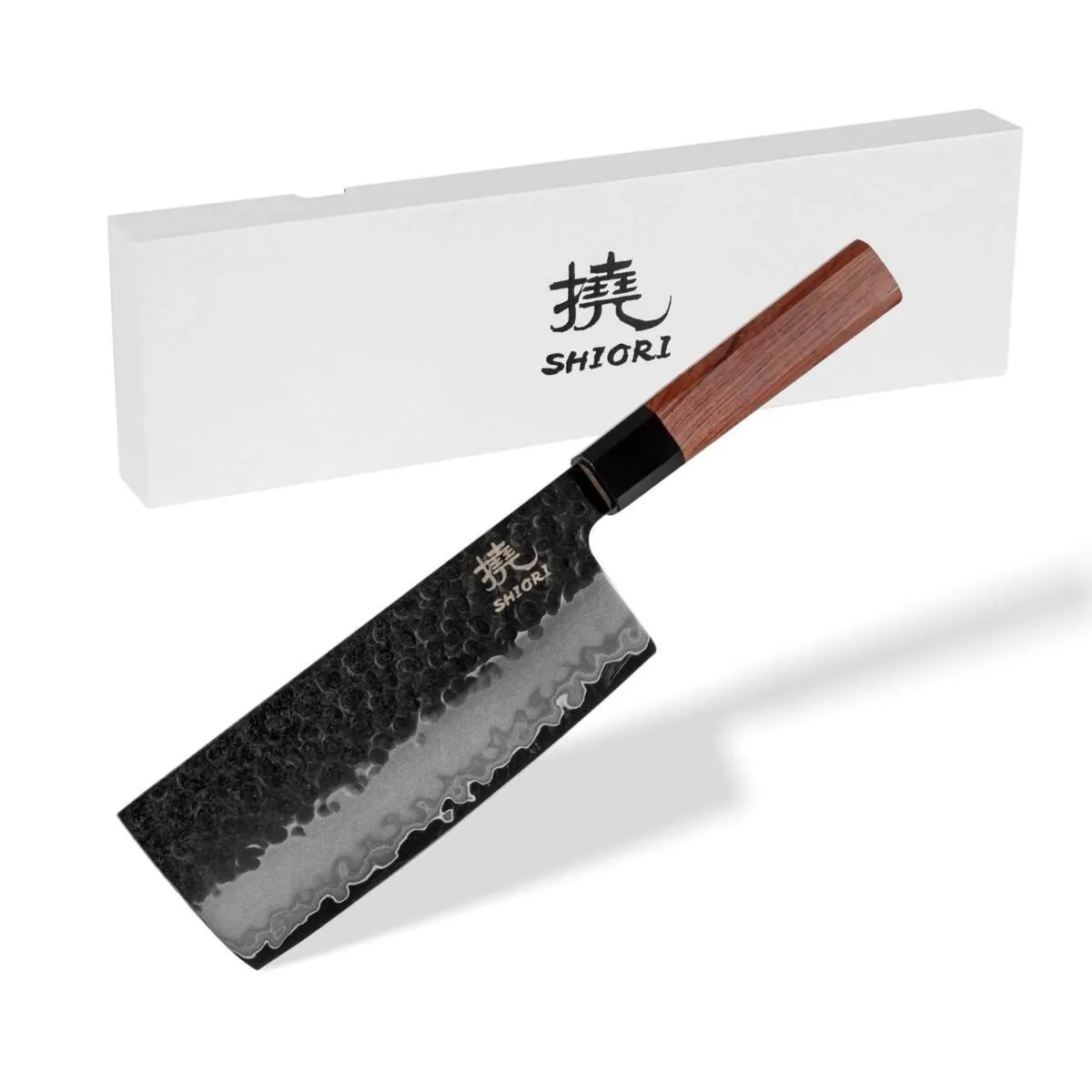 Tasak do precyzyjnego krojenia warzyw Shiori 撓 Chairo Nakiri stal damasceńska, rękojeść drewno pakka