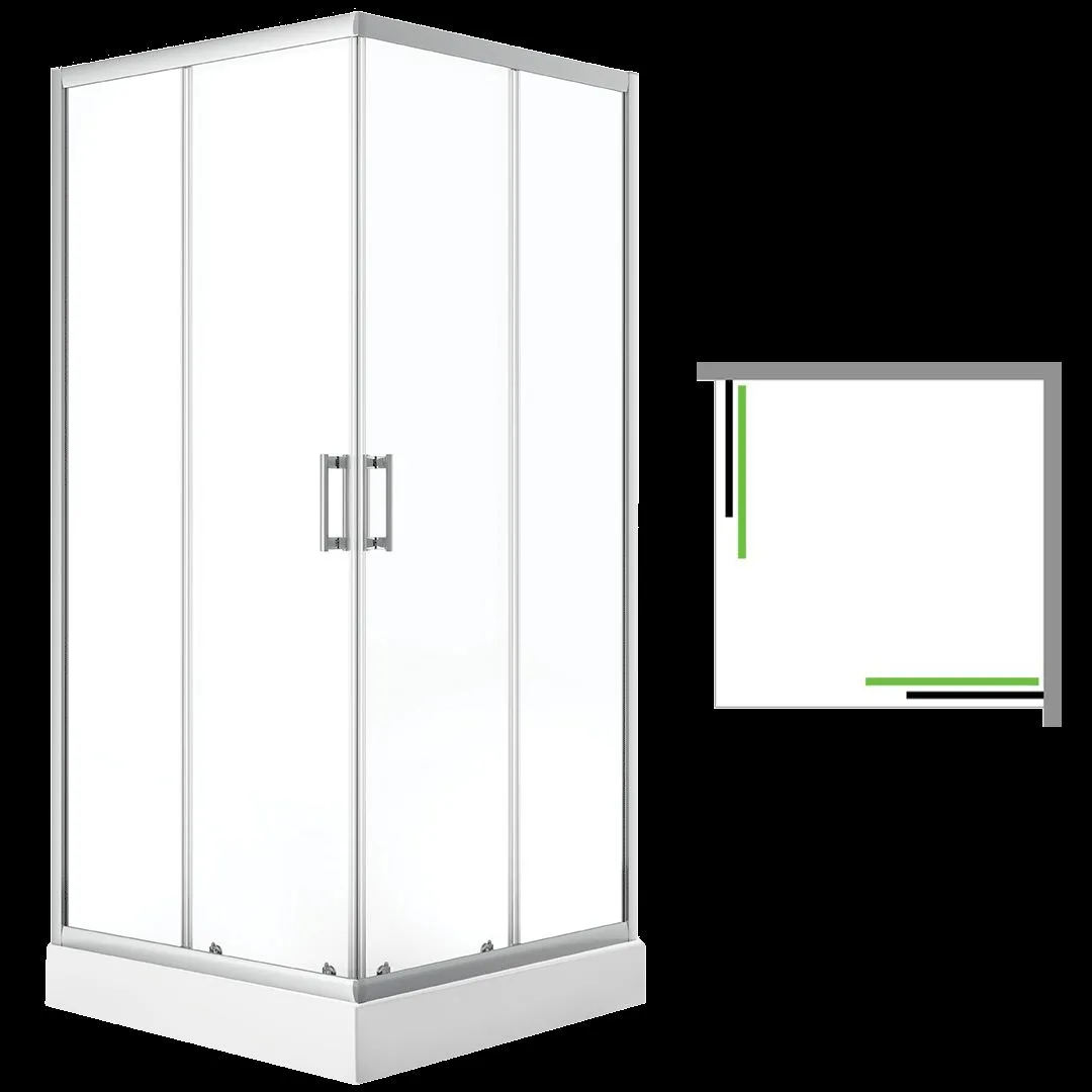 LAVEO Desna - kabina natryskowa kwadratowa z brodzikiem 90x90 cm