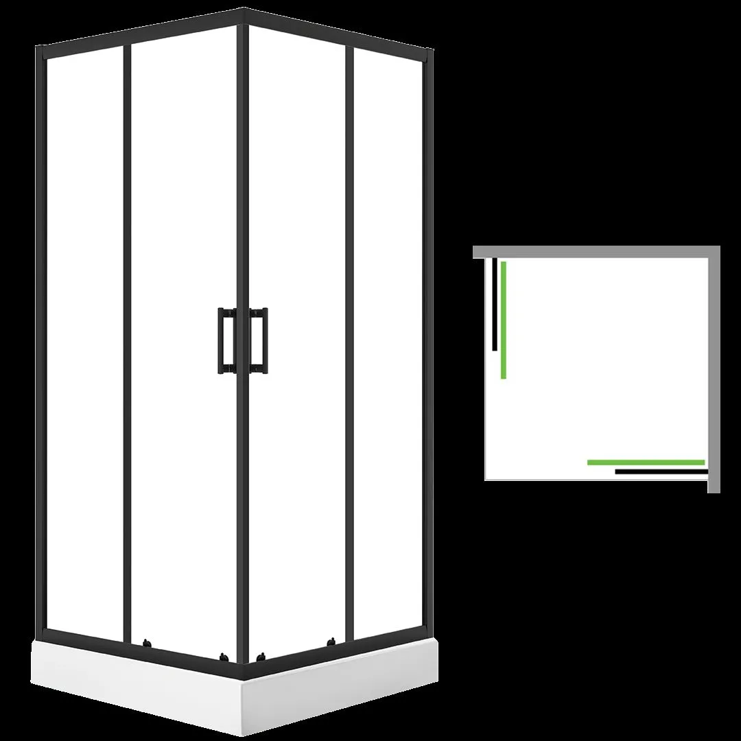 LAVEO Desna - kabina natryskowa kwadratowa z brodzikiem 90x90 cm