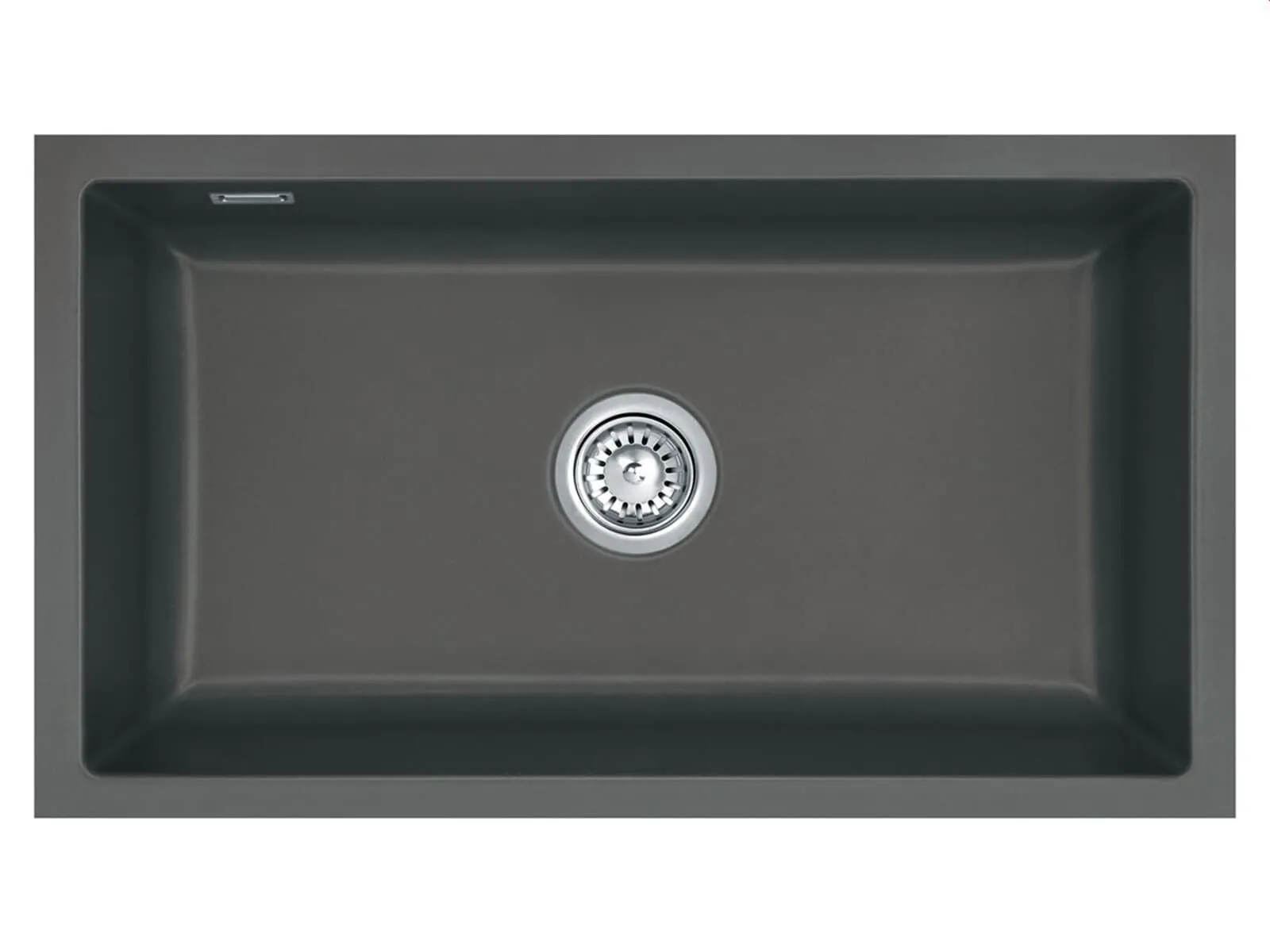 Systemceram Mera 80 U Schiefer, zlewozmywak ceramiczny, korek manualny