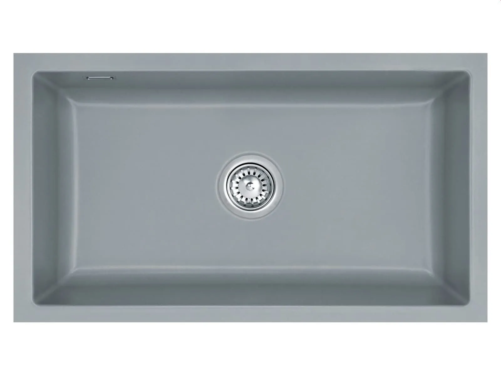 Systemceram Mera 80 U Titan, zlewozmywak ceramiczny, korek manualny