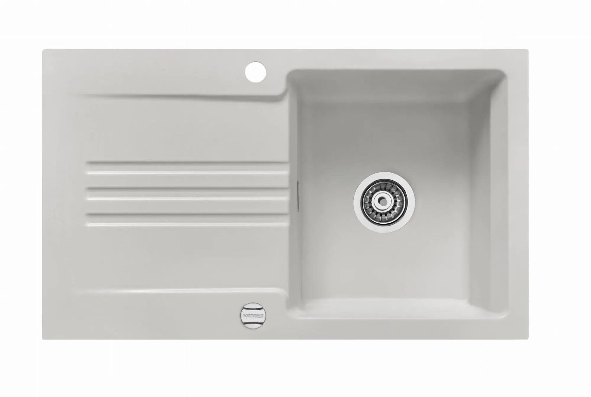 Systemceram Kara 85 Alu, zlewozmywak ceramiczny, korek manualny