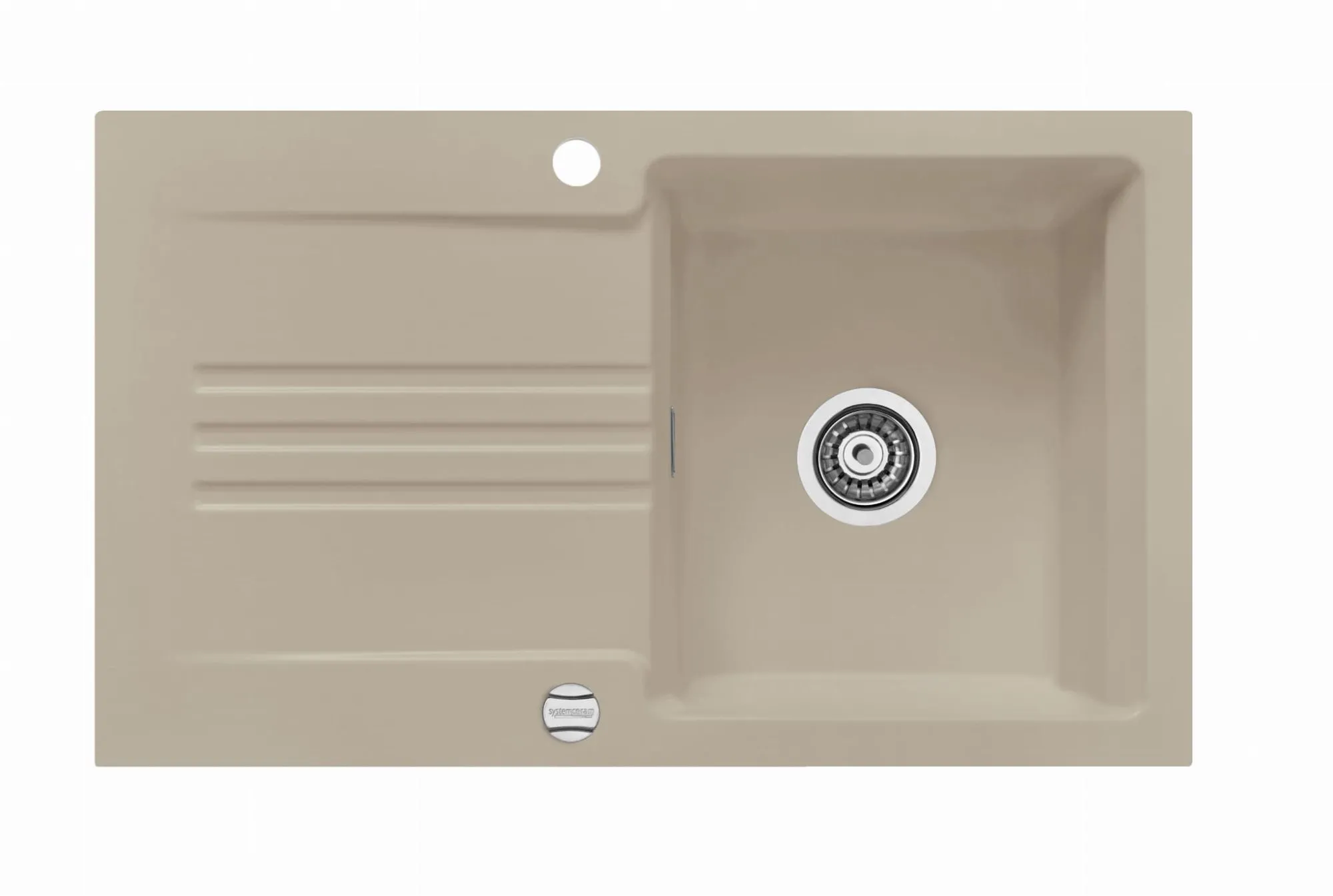 Systemceram Kara 85 Fango, zlewozmywak ceramiczny, korek manualny