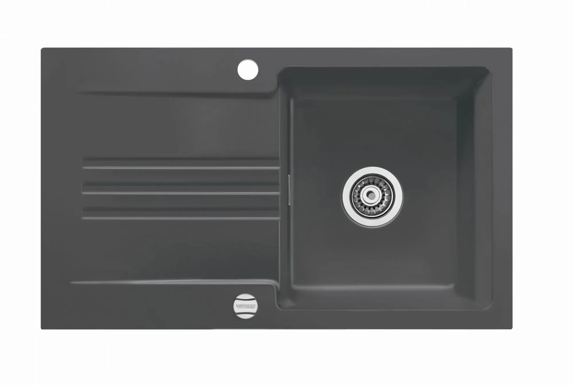 Systemceram Kara 85 Schiefer, zlewozmywak ceramiczny, korek manualny