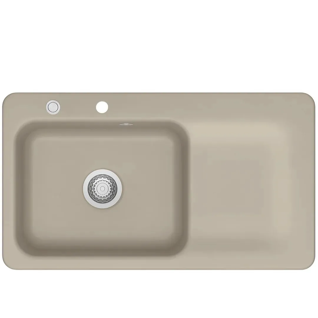 Systemceram Juna 90 Fango, zlewozmywak ceramiczny, korek manualny