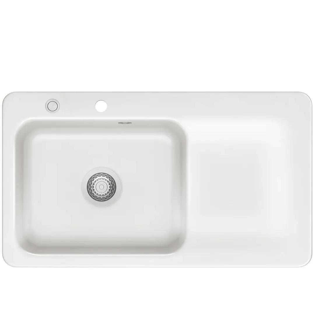 Systemceram Juna 90 Gronland, zlewozmywak ceramiczny, korek manualny