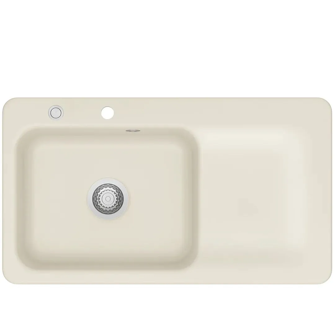 Systemceram Juna 90 Jasmin, zlewozmywak ceramiczny, korek manualny