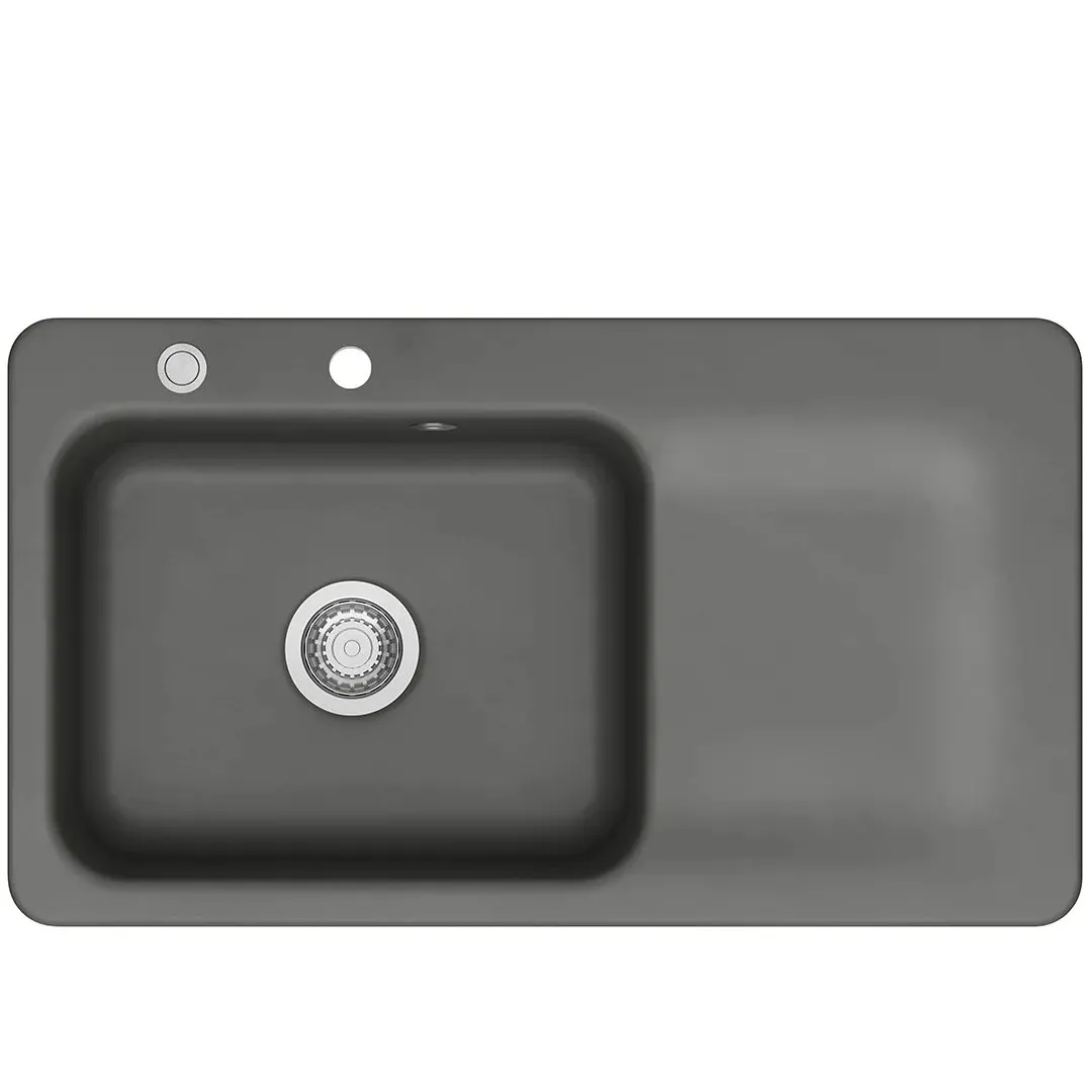 Systemceram Juna 90 Lava, zlewozmywak ceramiczny, korek manualny