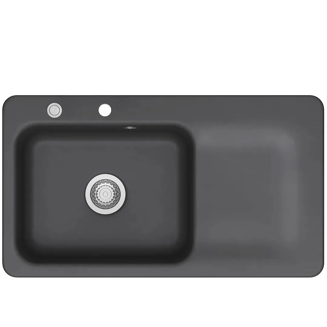 Systemceram Juna 90 Schiefer, zlewozmywak ceramiczny, korek manualny