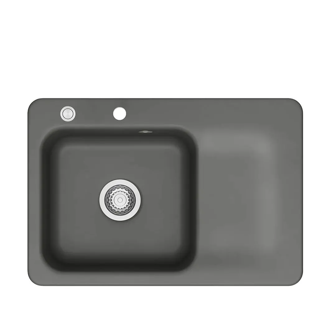 Systemceram Juna 75 Lava, zlewozmywak ceramiczny, korek manualny