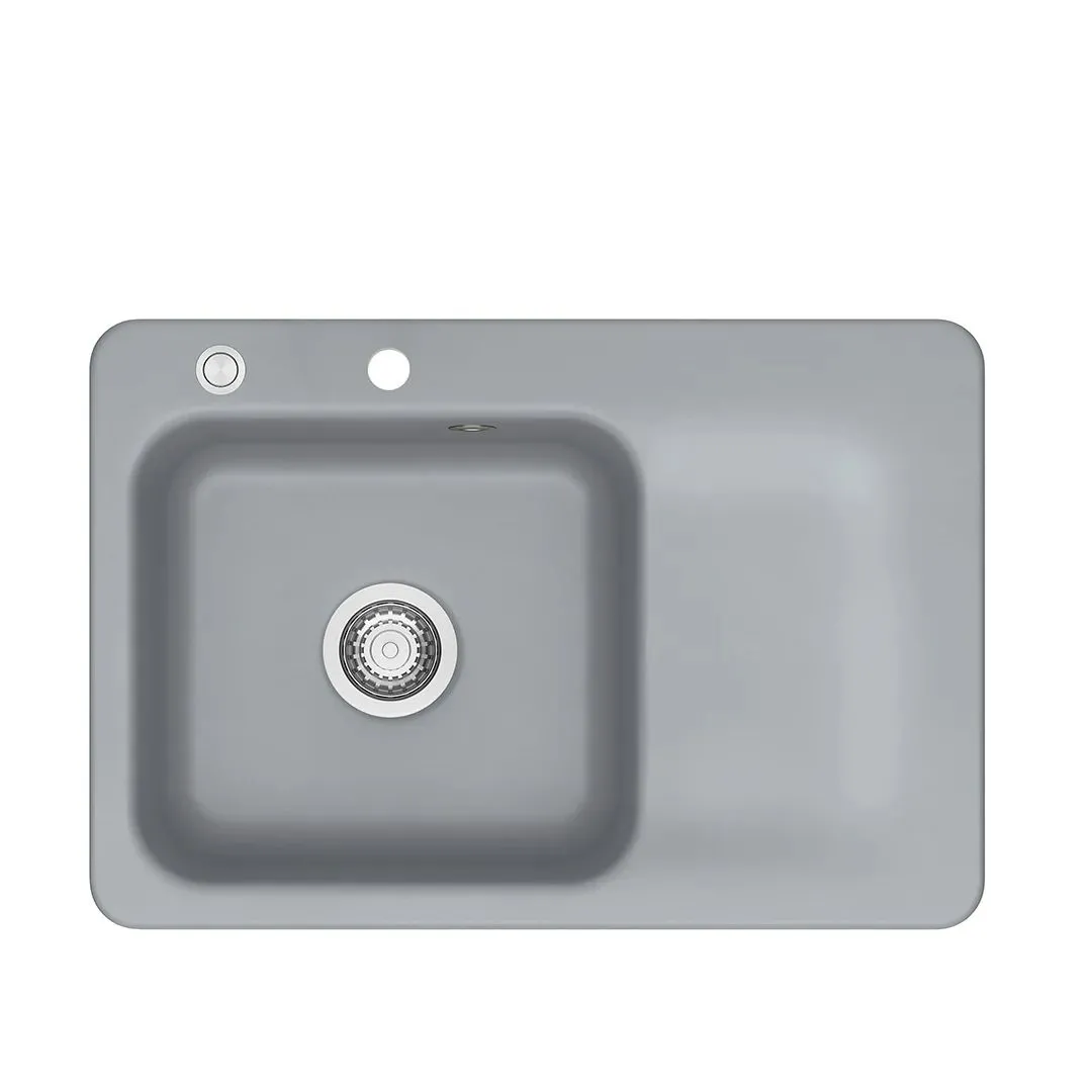 Systemceram Juna 75 Titan, zlewozmywak ceramiczny, korek manualny