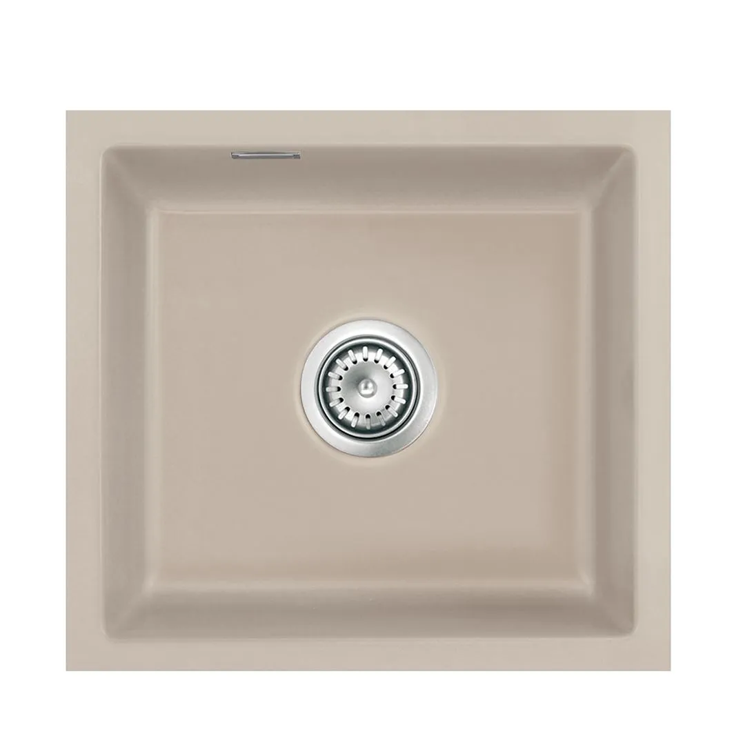 Systemceram Mera 42 U Fango, zlewozmywak ceramiczny, korek manualny