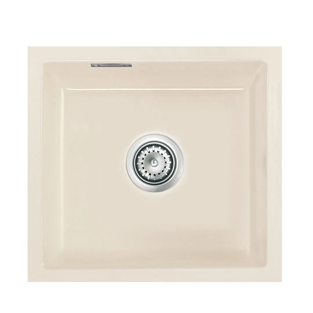 Systemceram Mera 42 U Magnolia, zlewozmywak ceramiczny, korek manualny