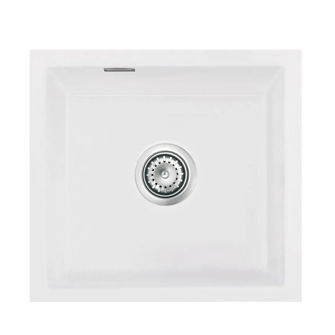 Systemceram Mera 42 U Polar, zlewozmywak ceramiczny, korek manualny