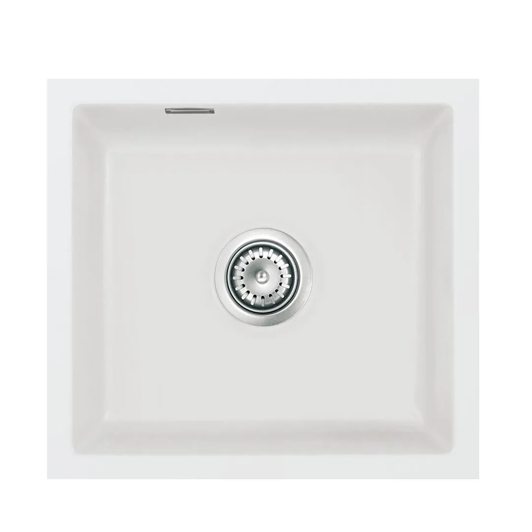 Systemceram Mera 42 U Satin, zlewozmywak ceramiczny, korek manualny