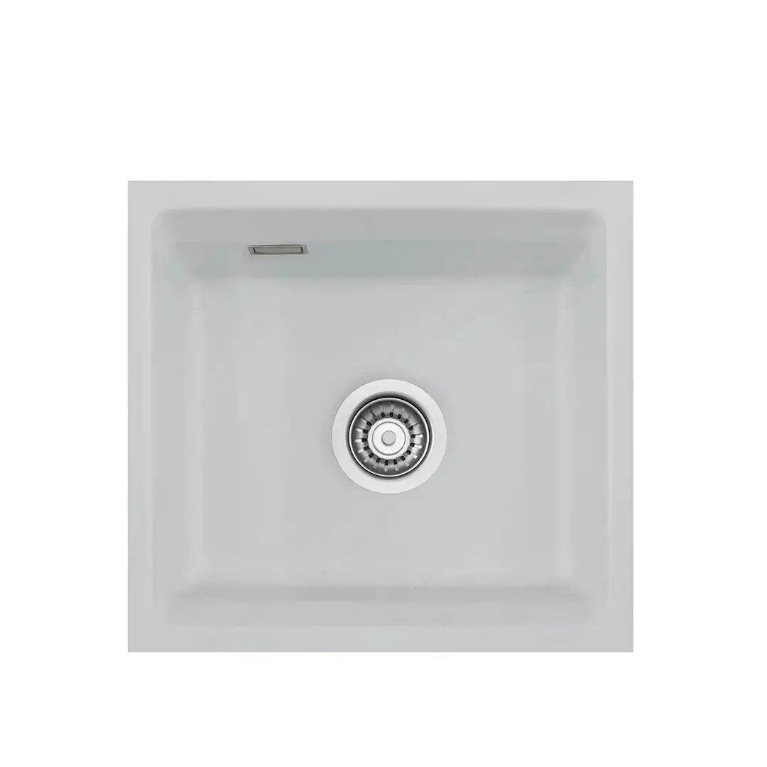 Systemceram Kara 42 U Alu, zlewozmywak ceramiczny, korek manualny