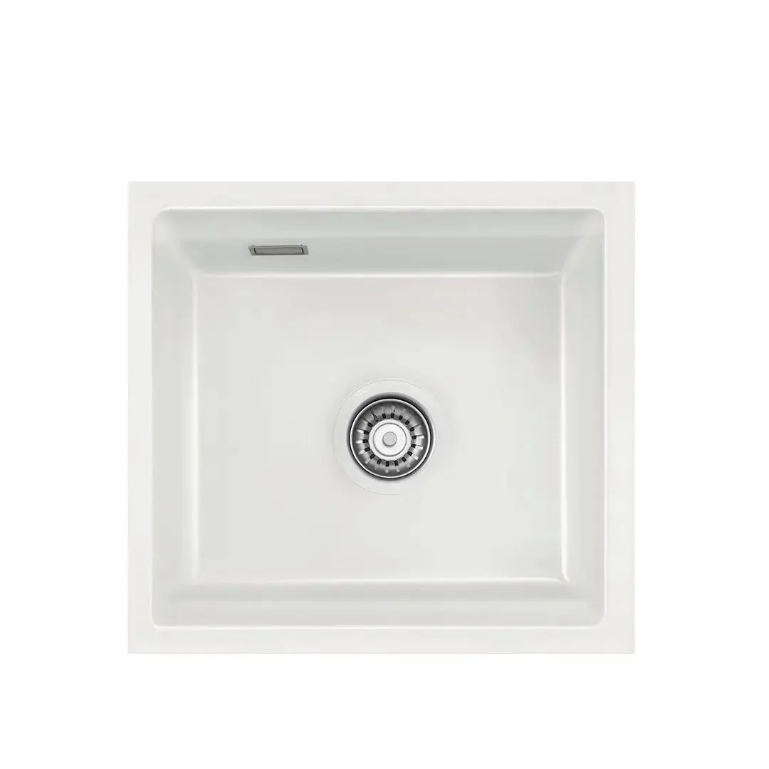 Systemceram Kara 42 U Gronland, zlewozmywak ceramiczny, korek manualny