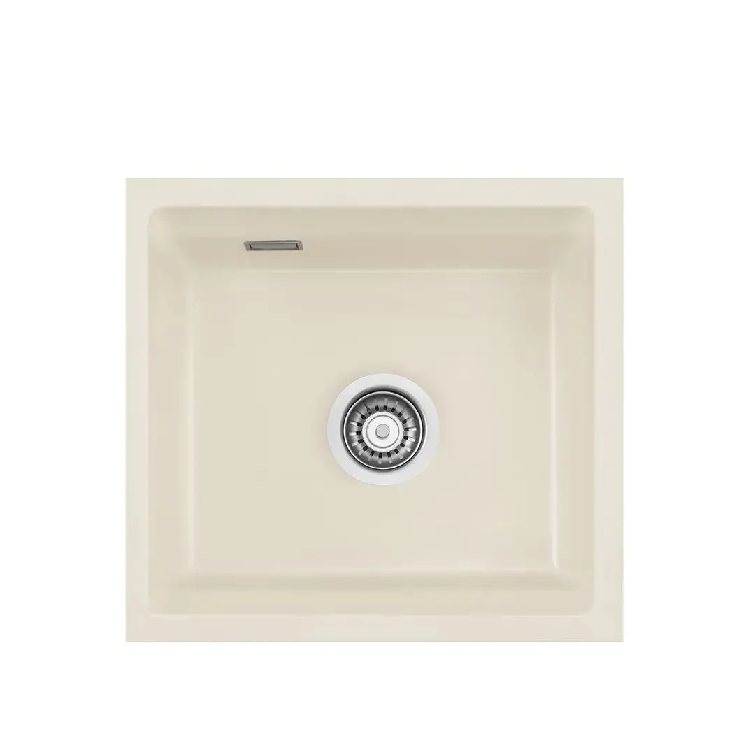 Systemceram Kara 42 U Jasmin, zlewozmywak ceramiczny, korek manualny